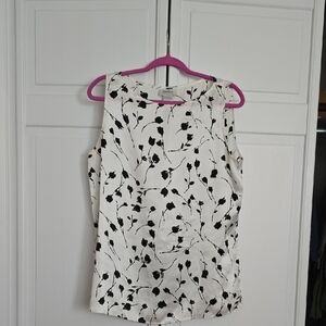 Neiman Marcus Black and White Silk Blouse